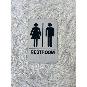 Restroom Sign for Business - ADA Compliant Braille Bathroom Sign with Double